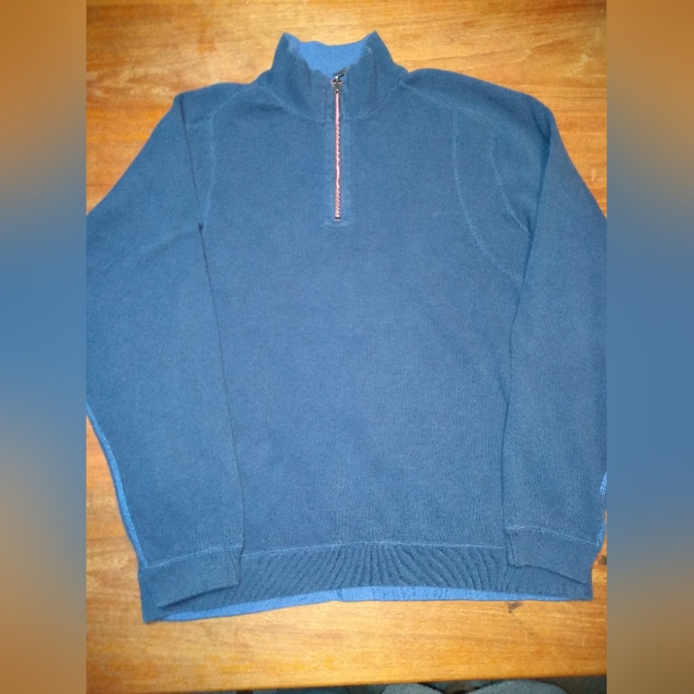Retro Tommy Bahama Collared Knit Shirt, Blue, Size Large, 1/4 Zip, Long …